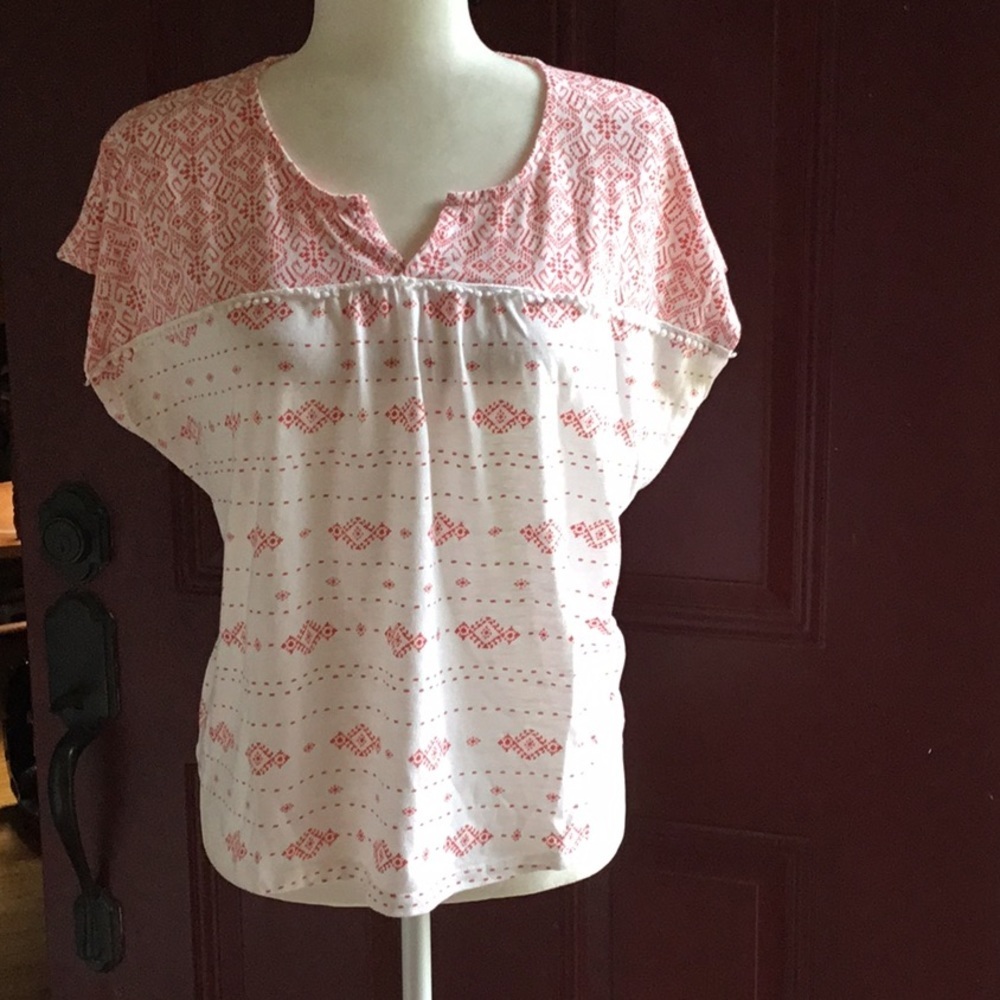 Sonoma coral trim cap sleeve top